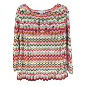 Susan Bristol Womens Crochet Sweater Size Large